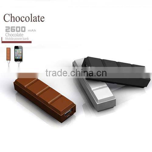 Chocolate best quality usb power bank 2600mAh mobile long battery backup
