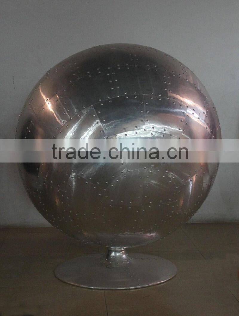 replica relaxing fiberglass material fabric/PU Eero Aarnio chair ,high density foam Eero chair with Aluminum alloy epidermis