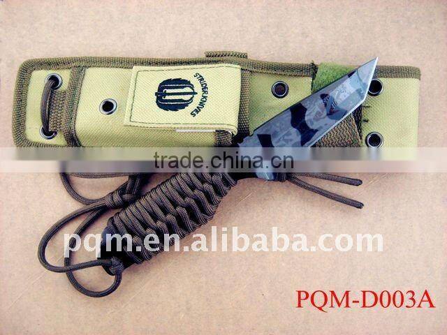 Damascus hunting camouflage color survival knife 003A