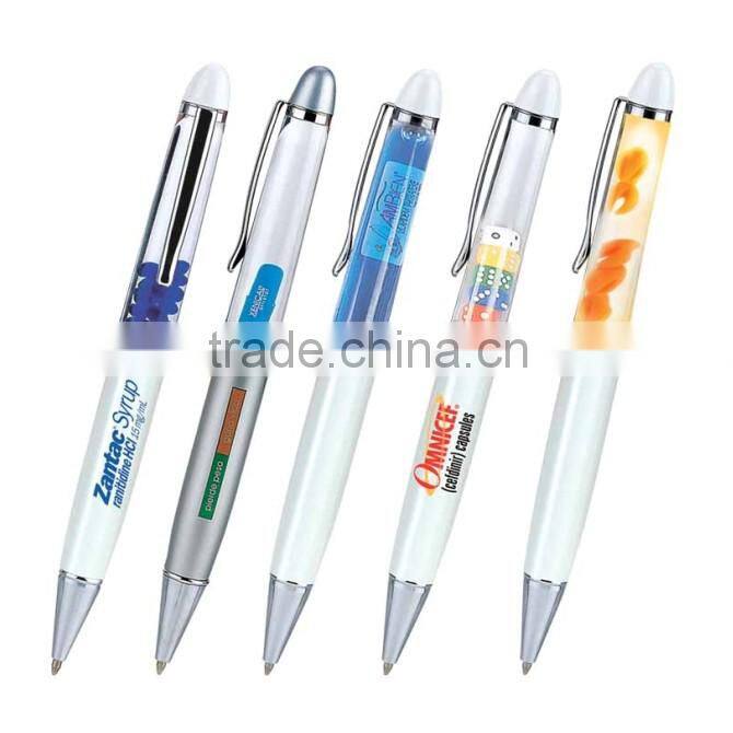 2015 cool liquid floating pen ,Promotional pen with led light ,custom cool liquid pen with 7 color