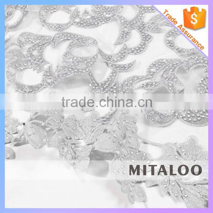 Mitaloo MFL1116 Good Designs Lace With Stones Lace Fabric Net Swiss Lace Fabric