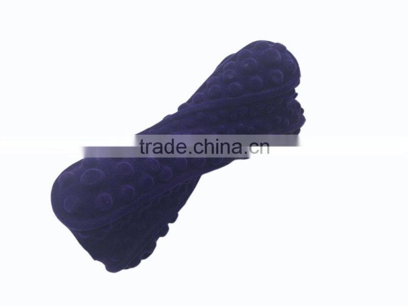 cheap bone shaped flocking vinyl pet dog squeaky chew toy