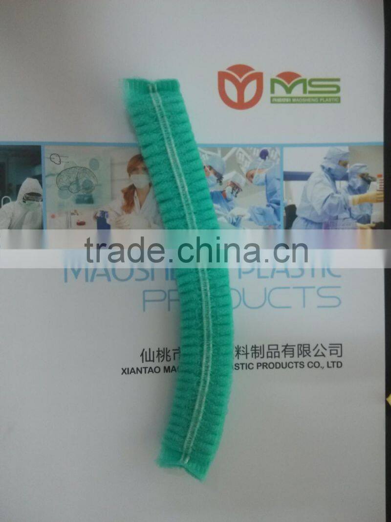 disposable non woven hairnets single elastic blue 10gsm PP