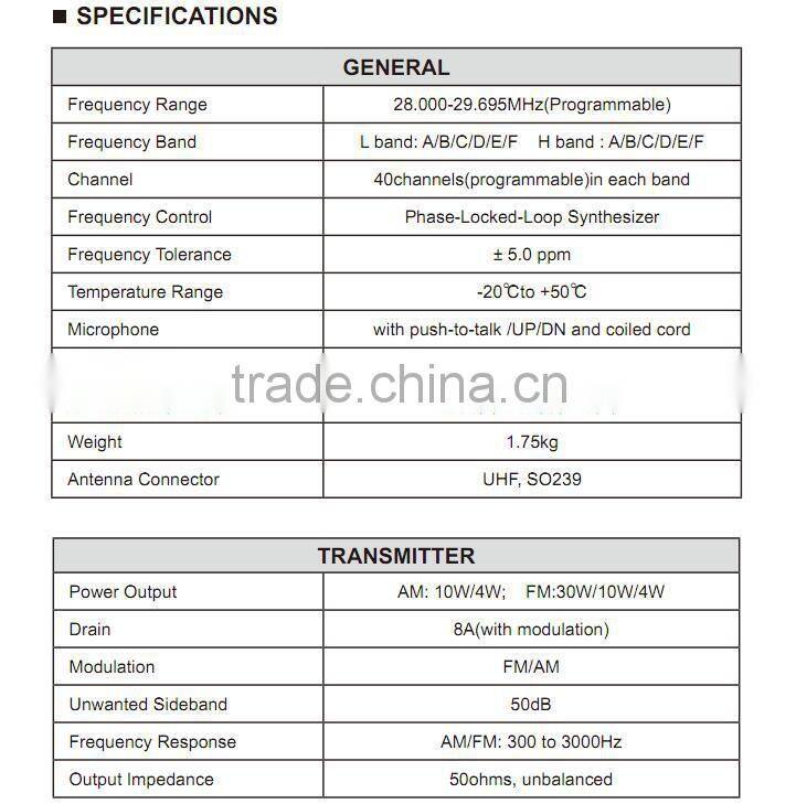 High Power 10 Meter CB Radio