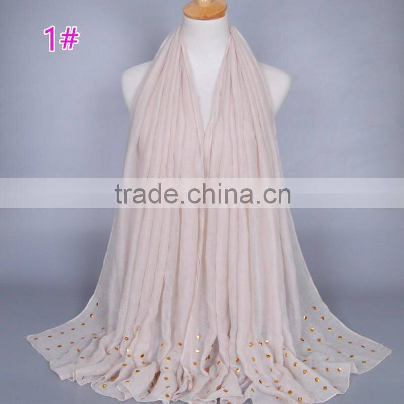 Trend All-match Rhinestud Fixed Muslim Women Head Hijab Shawl