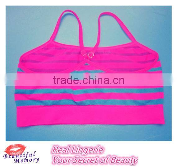 Fashion Seamless Sport Bra, Shdow Stripe Printed