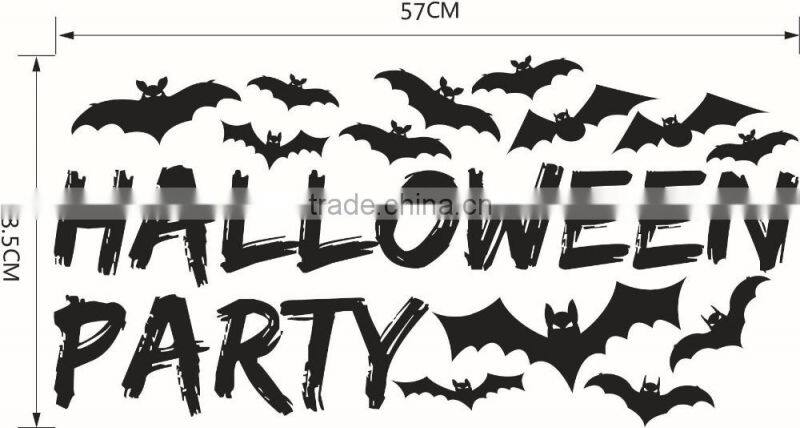 ALFOREVER Bat halloween black quote decals,bat halloween sticker