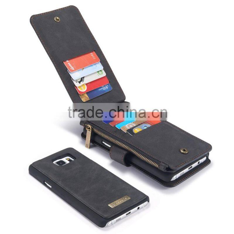 Caseme PU leather case with zipper wallet bag for Samsung NOTE5 multiple card slot stand flip case for NOTE5