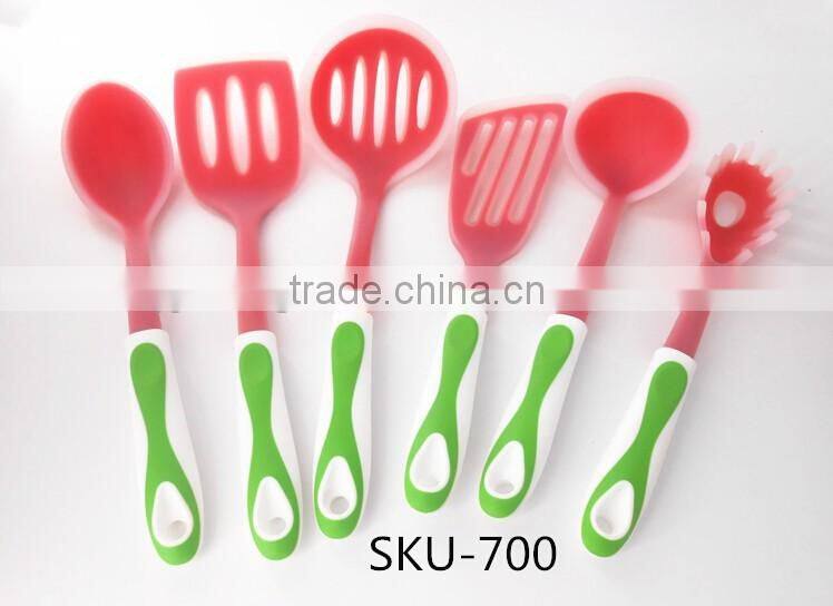 2016 Hot Sale FDA and LFGB Food Grade Colorful Nylon Cooking Utensils Set & silicone kitchen products