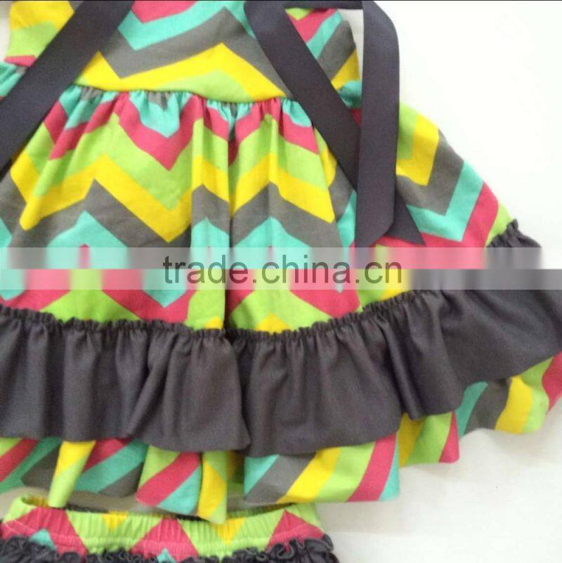 wholesale chevron easter children clothing set easter swing top set