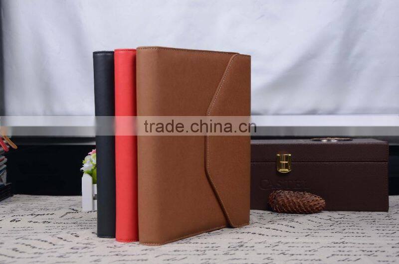 Wholesale High Quality Multifunction Business Custom Leather Trifold Power Bank Notebook