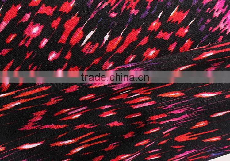 high quality textile digital printed kniting weft spandex viscose fabric