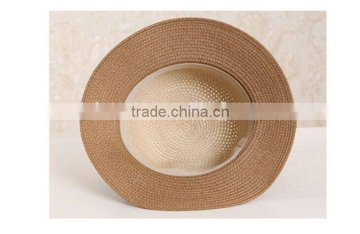 QXSH0029 Summer flower ribbon beach hat New patchwork straw hat Fedora Bucket