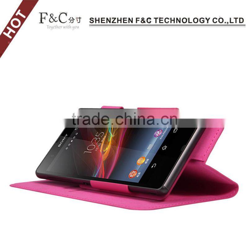 factory price universal Wallet PU leather stand mobile phone case with clip