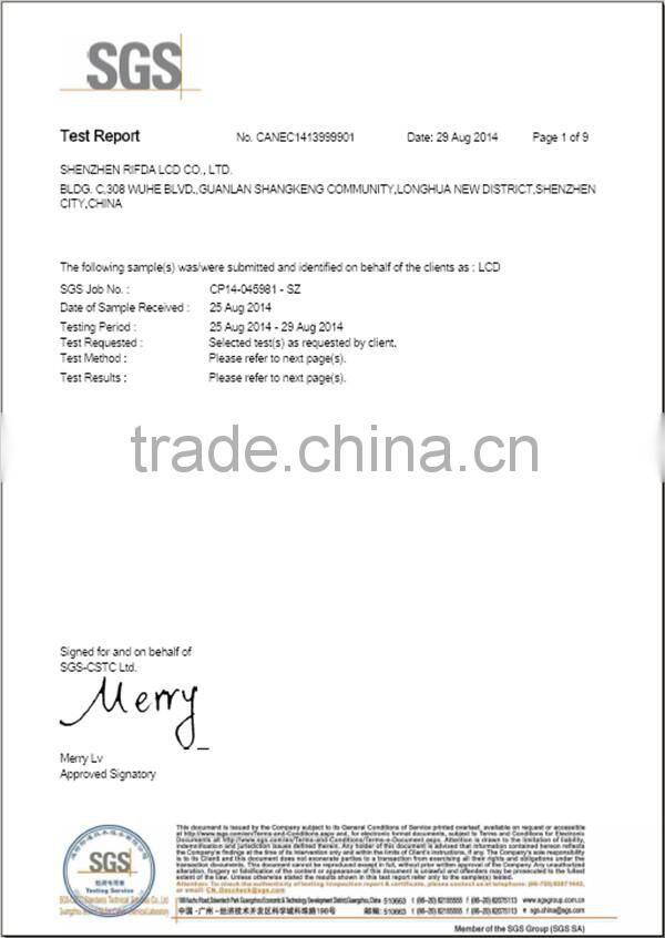 STN blue negative lcd display screens for cars