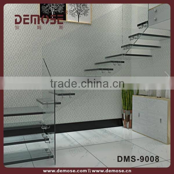 portable indoor wooden stair with double steel plates