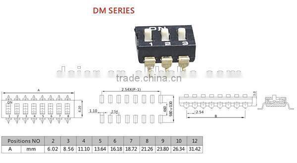 10 Position SMD Type DIP Switch/Rotary DIP Switch