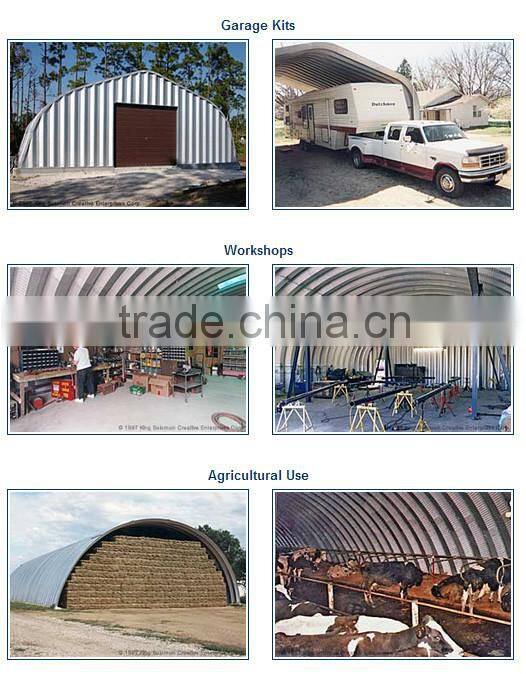 Galvalume Zinc and color steel curved prefabricated steel building