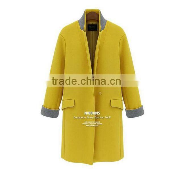 Lovaru Women's Double Breasted Female Coats Overcoat Long Wool Blends Trench Coat