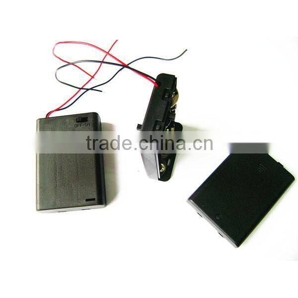 ON/OFF Switch Black 3 x 1.5V AA Batteries Holder Case Storage Box with lead wire
