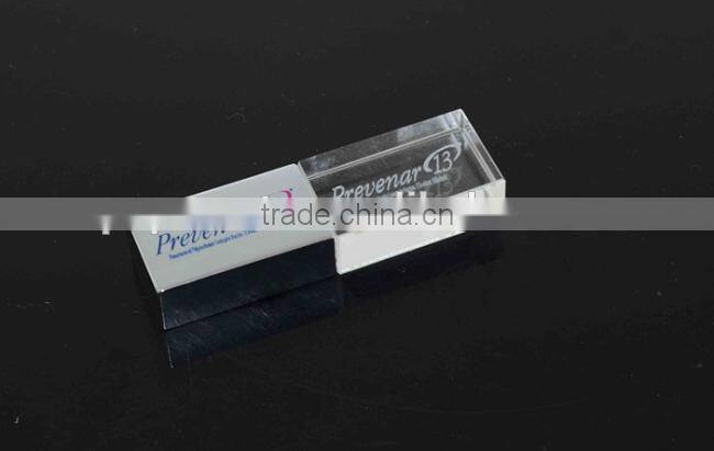 2G 4G 16G promotional gift crystal usb flash drive with led logo
