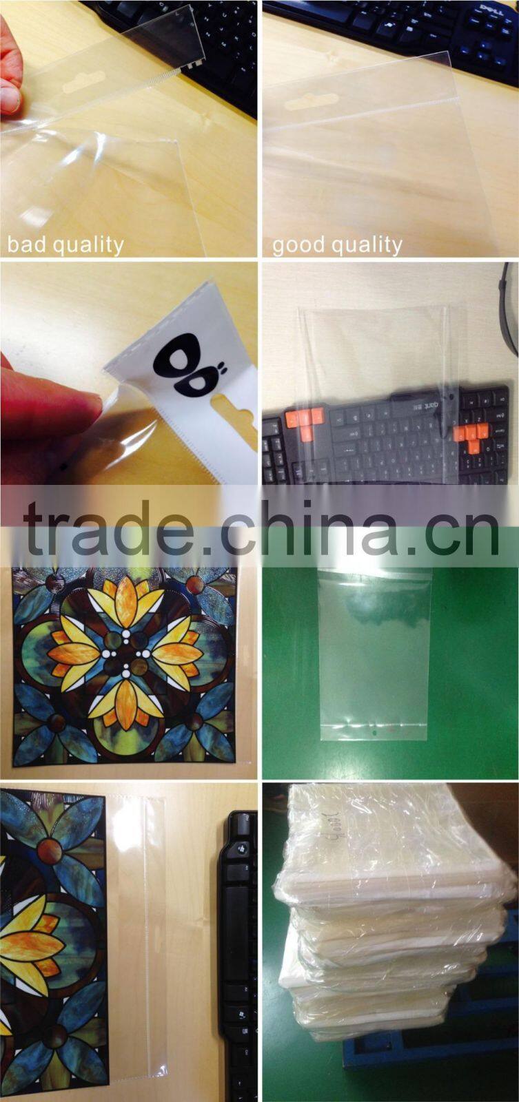 euro slot header bags, Self seal plastic cello bags, mouse mat packing retail display bags