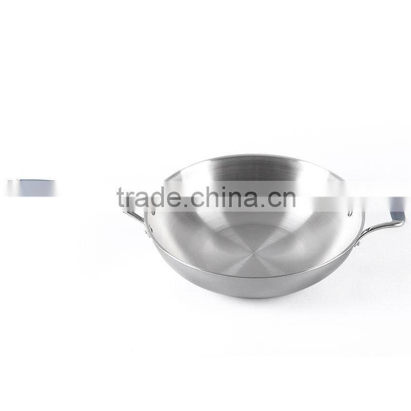 Stainless steel korean wok with glass lid
