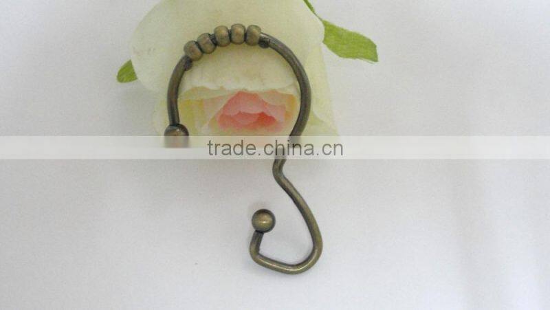 100% metal shower curtain hooks/304 stainless steel curtain hooks