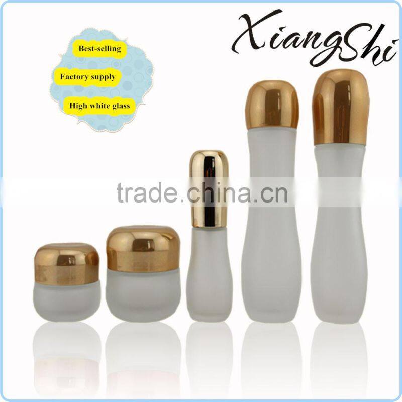 special design cream and lotion glass cosmetic bottles set