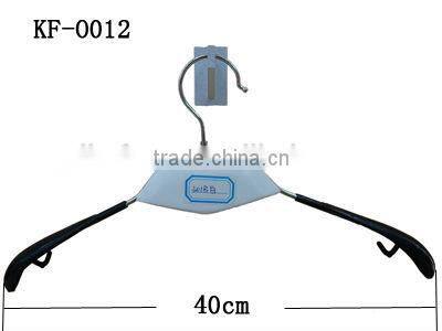 Fashionable metal clothes and pants hanger with plastic hook