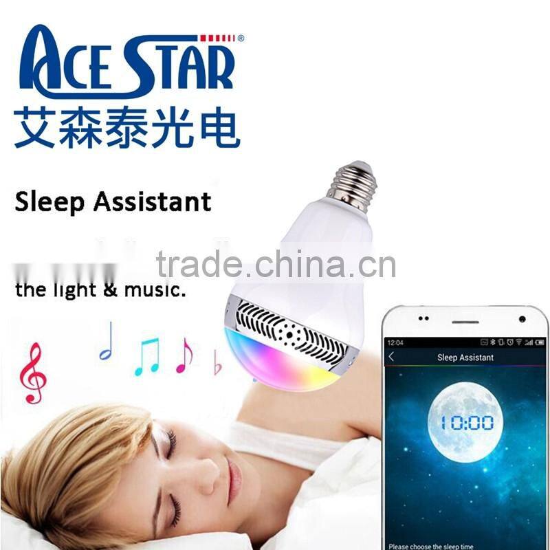 Wireless E27 LED RGB Bluetooth Speaker Bulb Light Lamp Music Playing
