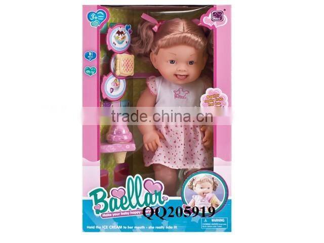 Nice 13 inch baby doll for kids with walking trainer toy doll baby doll