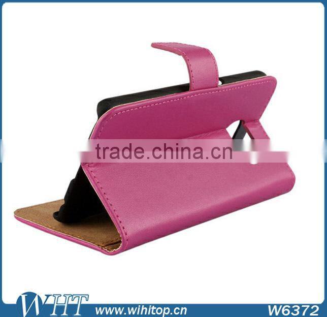 Genuine Leather Booklet Case for Samsung Galaxy S6 with Stand Card Holder