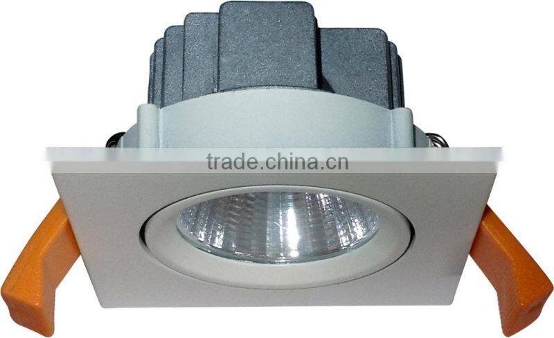 2015 New Hot Square Aluminium Body 230V 5W RA > 80 210 Luminous 38 Degree 1 Pc Cob Led Downlight