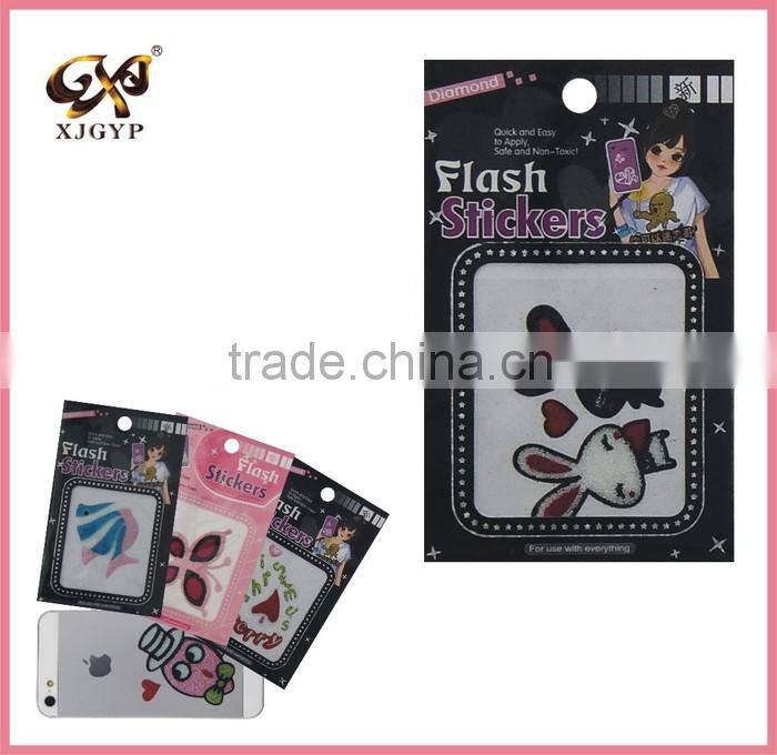 glitter car sticker/glitter pvc stickers/heart glitter sticker