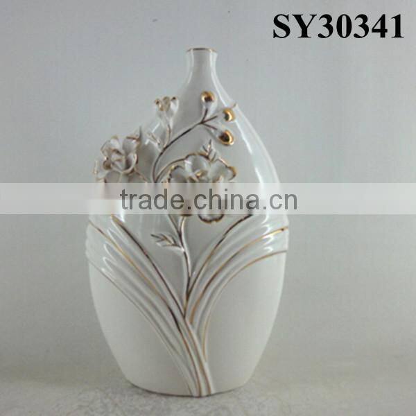 With liquid gold flower design ceramic vase decoration