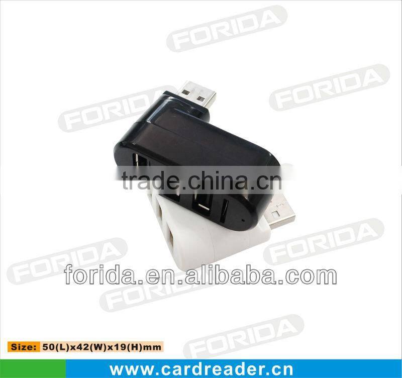 3 port USB hub with rotating head