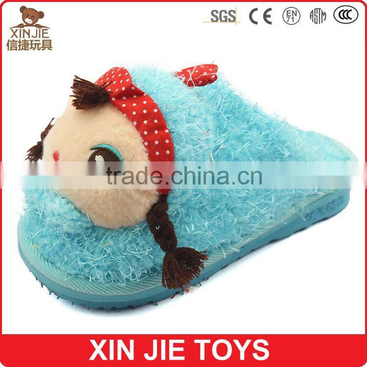 customize kids indoor plush slippers cute plush slippers chilren winter indoor slippers