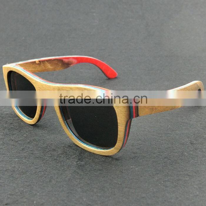 Polarized skateboard colorful wood eyeglasses wood polarized glasses