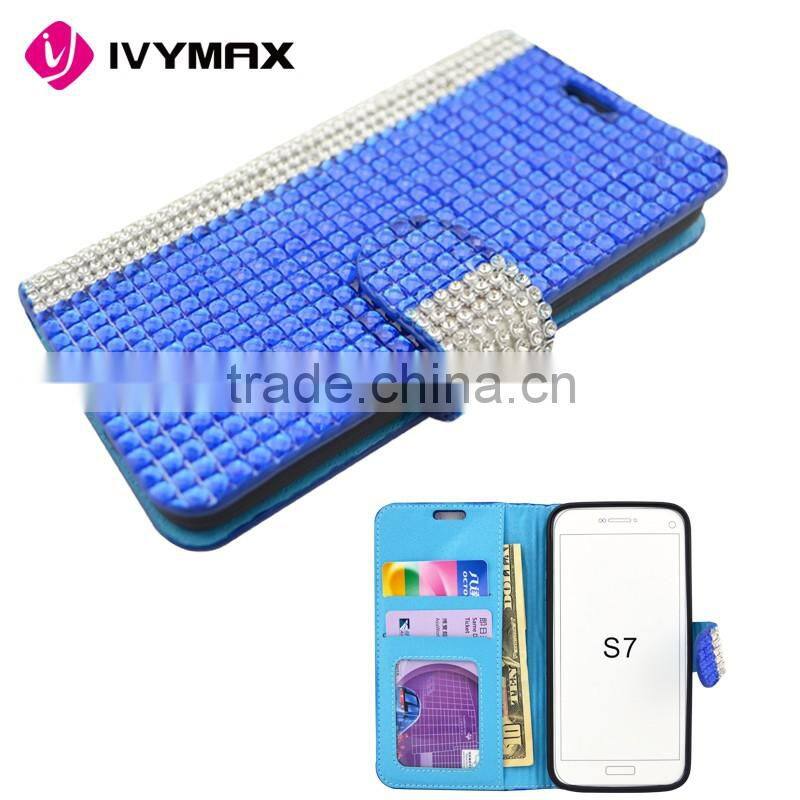 China Guangzhou Wholesale Free Samples Promotion PU Leather Wallet Flip Case for Samsung Galaxy S7