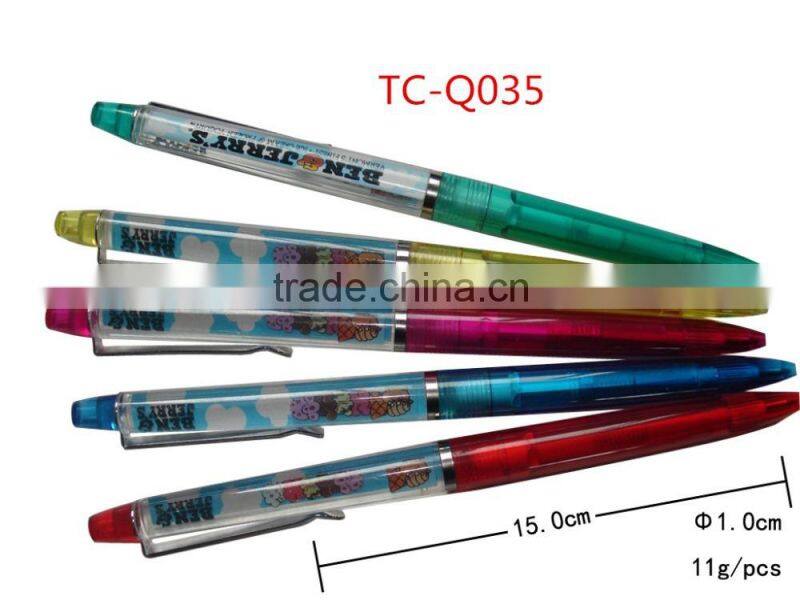 Small Order Accept Original Brand Specialized Produce Liquid Floater Ball Pen With Custom Printed Logo