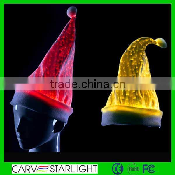 Optical Fiber Fabric luminous lighting led santa claus hats