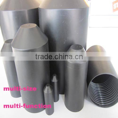 hdpe Shrink steel pipe plastic end cap/ cable top hat with adhesive