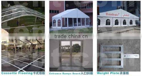 Hexagonal pagoda tent with clear windows