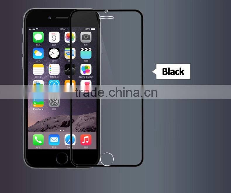 Full screen protector frame 9H 2.5D 0.3mm tempered glass protector for Iphone6 wholesale