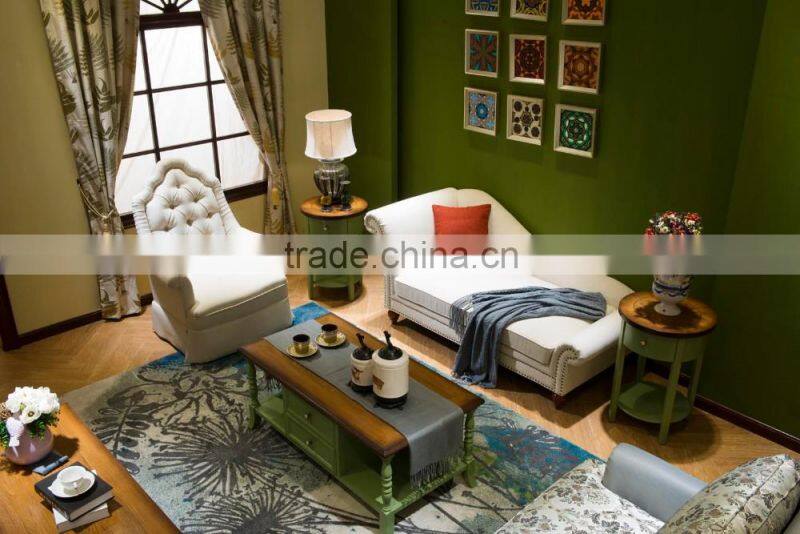 high grade copper nail chaise lounge with wood legs