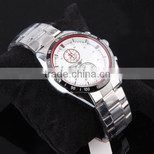stainless steel band quartz watch for men
