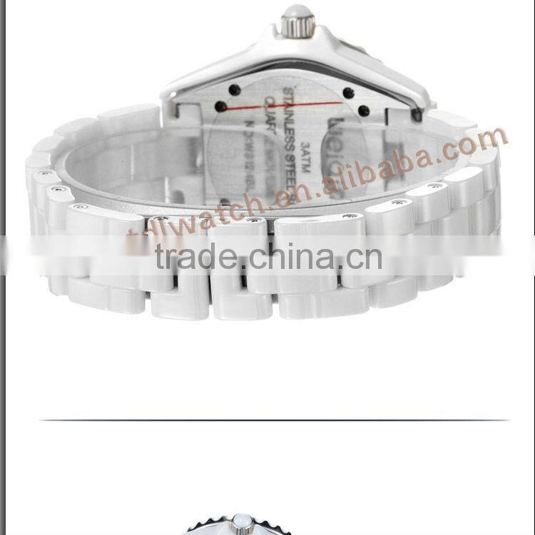 Luxury Womens Sapphire Glass Watch With Pink Zircon in Bezel