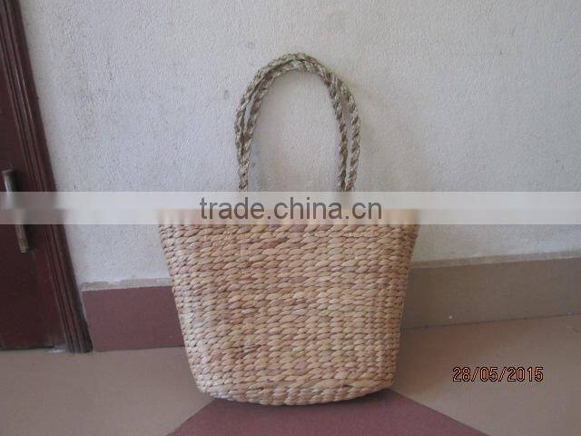 New produts! Eco-friendly water hyacinth handbag with leather handles, fashionable looking, cheap price, from Vietnam