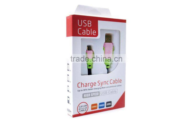 high quality mobile phone cables,steel braid usb 2.0 to micro usb cable charger and sync cable with retail box